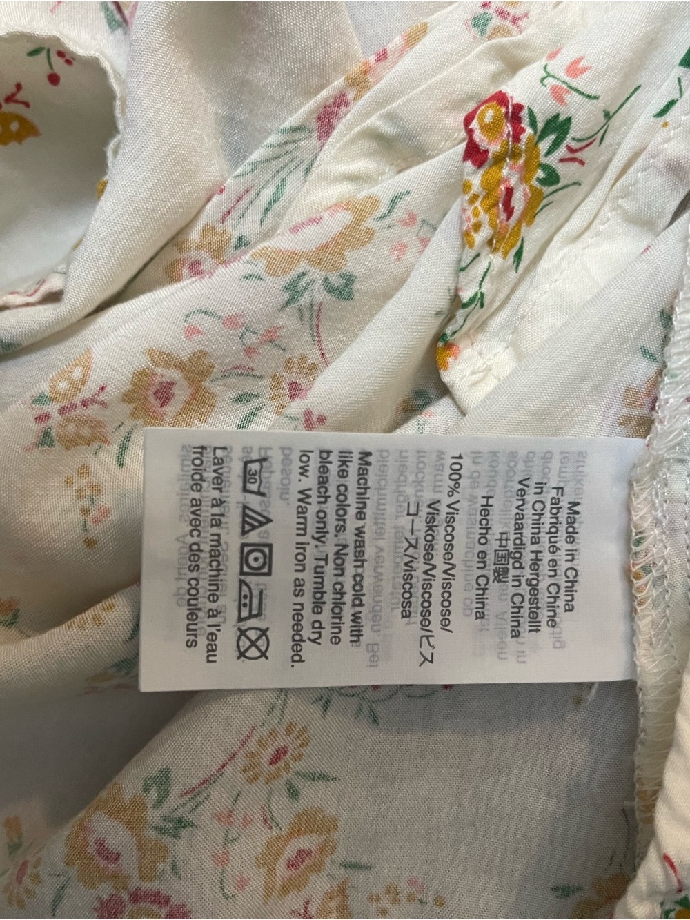 Madewell Tie-Front V-Neck Top - Cream Floral Small - Picture 6 of 6